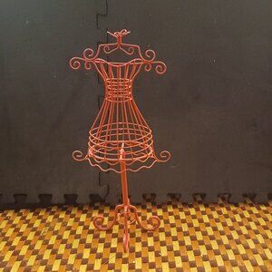 Vintage Wire & Metal Dress Form Mannequin Display Stand Jewelry Holder